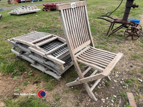 6 x Wooden garden chairs