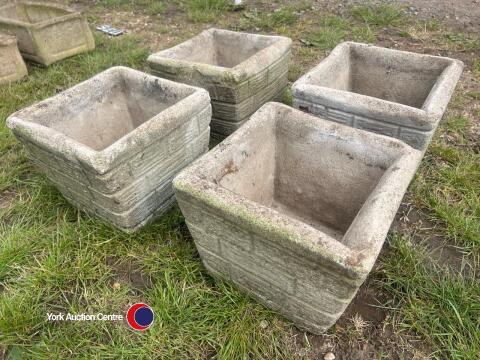 4 x Square concrete planters