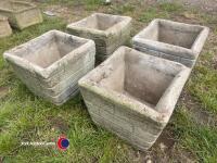 4 x Square concrete planters