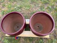 2 x damson ceramic planters - 3