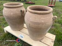 2 x garden urns as planters - 2