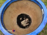Large blue ceramic planter - 3