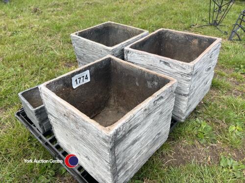 4 x wood effect garden planters