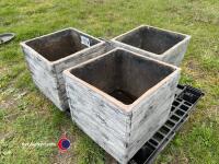 4 x wood effect garden planters - 2