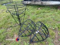 3 x metal hayracks as planters