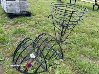 3 x metal hayracks as planters - 2