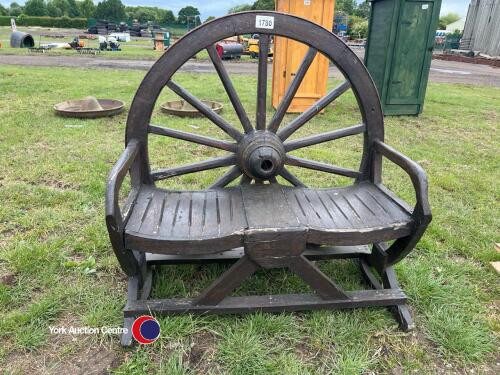 Cartwheel wooden bench