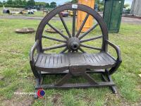 Cartwheel wooden bench