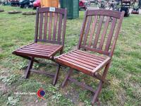 2 x wooden garden chairs - 2