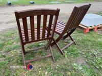 2 x wooden garden chairs - 3