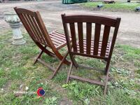 2 x wooden garden chairs - 4
