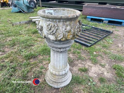 Decorative planter on plinth
