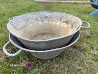 Galvanised wash tubs
