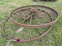 2 x garden metal wheels
