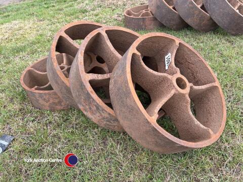 4 x cast shepherd hut wheels
