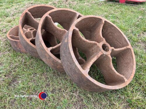 4 x cast shepherd hut wheels