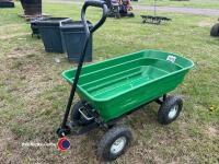 4 wheel garden tipping barrow