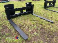 Pair pallet forks c/w Bobcat brackets - 2