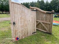Wooden driveway gates with Ironwork