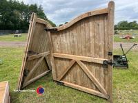 Wooden driveway gates with Ironwork - 2