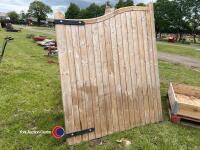 Wooden driveway gates with Ironwork - 3