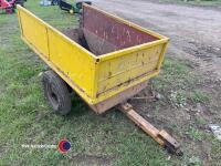Small manual tip trailer for towing behind ride on mower - 2