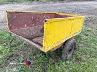 Small manual tip trailer for towing behind ride on mower - 3