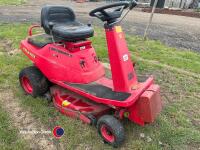 Red Countax ride on lawnmower , does start and run., key in office - 2