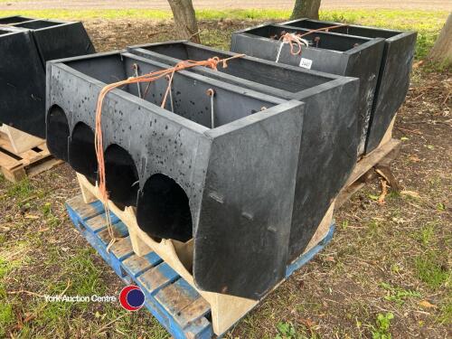 4 ACO finisher pig feed hoppers