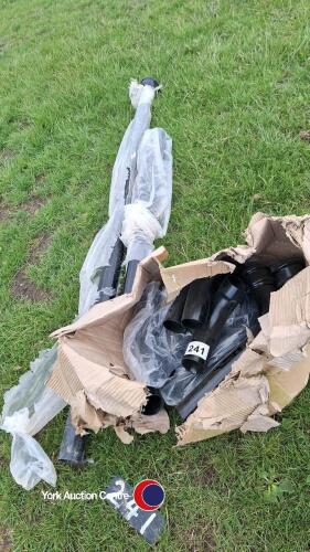 2 x lengths 75mm aluminium downpipe with various bends and fittings