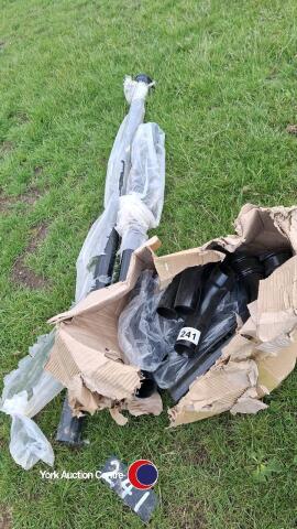 2 x lengths 75mm aluminium downpipe with various bends and fittings