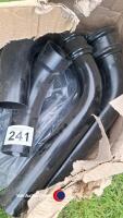 2 x lengths 75mm aluminium downpipe with various bends and fittings - 2
