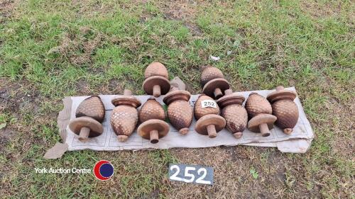 10 hardwood acorn post tops