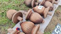 10 hardwood acorn post tops - 3