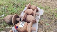 10 hardwood acorn post tops - 4
