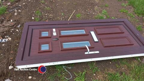 UPVC external door with keys, key in office