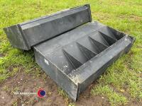 2 x plastic ad- lib corn feed troughs - 2
