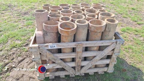 Pallet of clay drain pipes