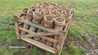Pallet of clay drain pipes
