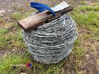 Sentinel barbed wire, 2.5mm galvanised, 200m roll, unused - 2