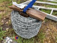 Sentinel barbed wire, 2.5mm galvanised, 200m roll, unused