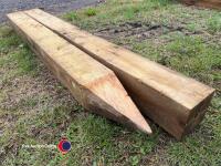 2 x 8in wooden gate posts, 8ft, 2.4m long - 2