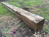 8in wooden gate post, 12ft, 3.8m long - 2
