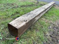 8in wooden gate post, 12ft, 3.8m long - 3