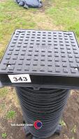 Drainage mini inspection chamber 1.0m deep 100mm pipes and cover - 3