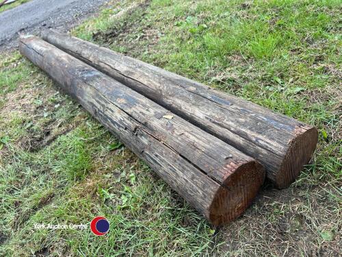 2 x Telegraph pole gate posts, 9ft, 2.75m long