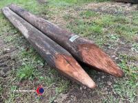 2 x Telegraph pole gate posts, 9ft, 2.75m long - 3