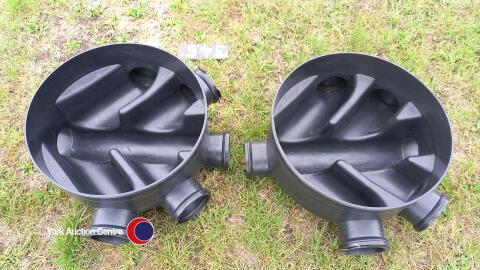 2 x drainage inspection chamber bases 100mm pipes