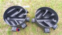 2 x drainage inspection chamber bases 100mm pipes