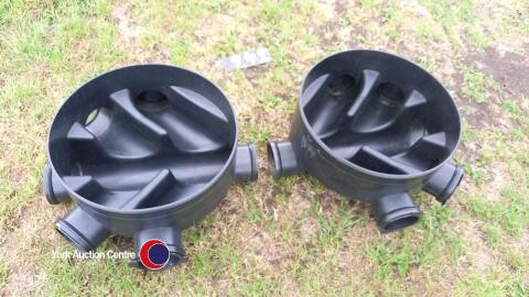 2 x drainage inspection chamber bases 100mm pipes